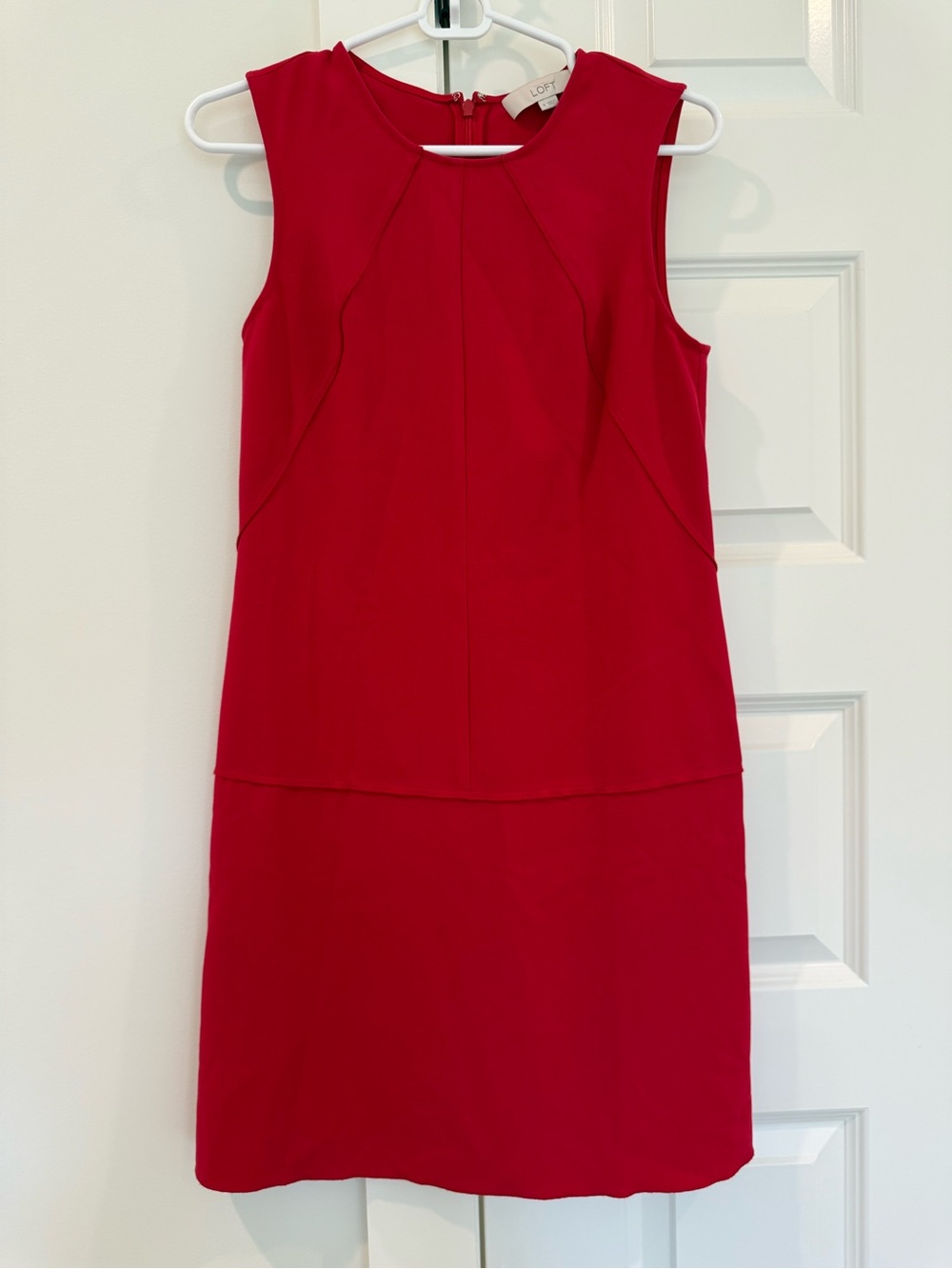 LOFT Red Sleeveless Shift Mini Dress